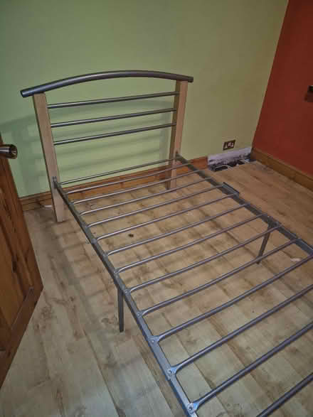 Photo of free Single metal and wood frame bed (Parsons cross S5) #1