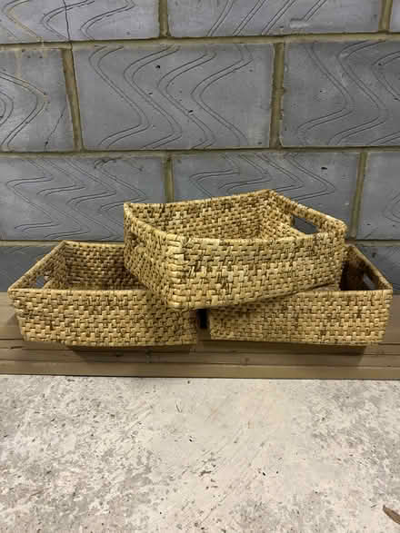 Photo of free 3 wicker storage boxes (Willingdon BN20) #1
