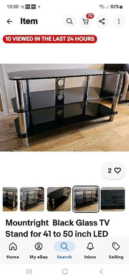 Photo of free Black glass TV unit (Westgate LA4) #1