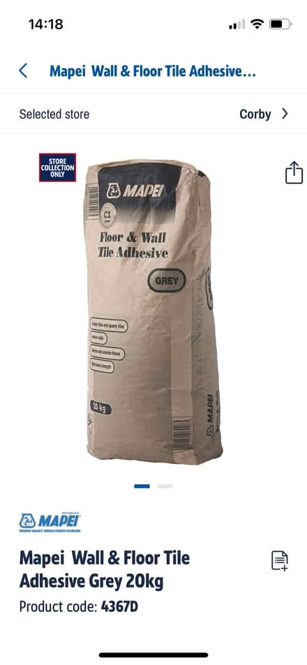 Photo of free Tile adhesive - cement based (Oundle PE8) #1