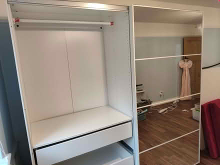 Photo of free IKEA Pax Double wardrobes with mirror doors (Kenley CR8) #2
