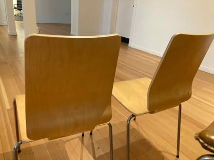 Photo of free Two wood/metal contemporary chairs (Presidio) #3