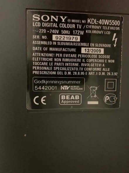 Photo of free Sony TV 45” (Bishop's Frome WR6) #2