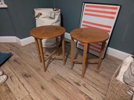 Photo of free Two foldable wooden side tables (Moortown LS17) #1
