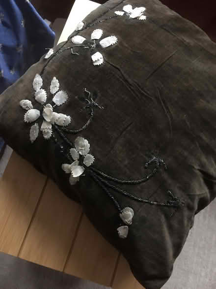 Photo of free Antique embroidered velvet cushion for up cycling (Great Shelford CB22) #2