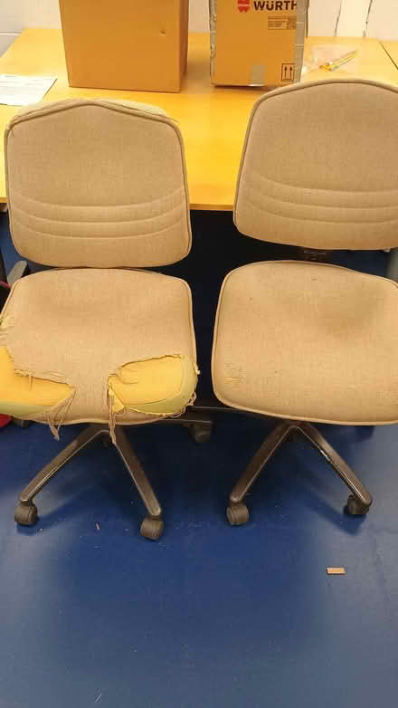 Photo of free Office swivel chairs (worn seats but fully working) (Marishes YO17) #2