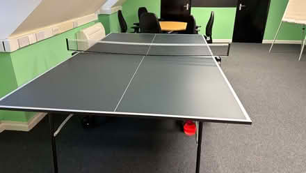 Photo of free Fold up table tennis table on wheels, bats and balls (Great Shelford CB22) #1