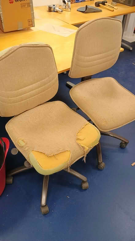 Photo of free Office swivel chairs (worn seats but fully working) (Marishes YO17) #1