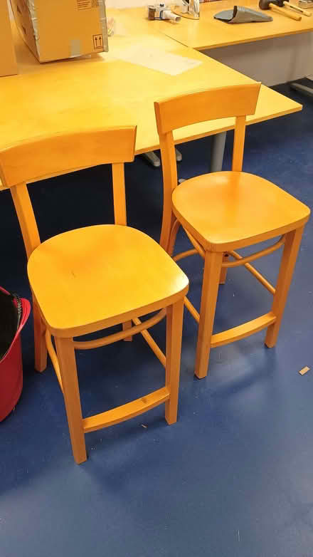 Photo of free Pair of IKEA wooden kitchen chairs/stools (Marishes YO17) #1