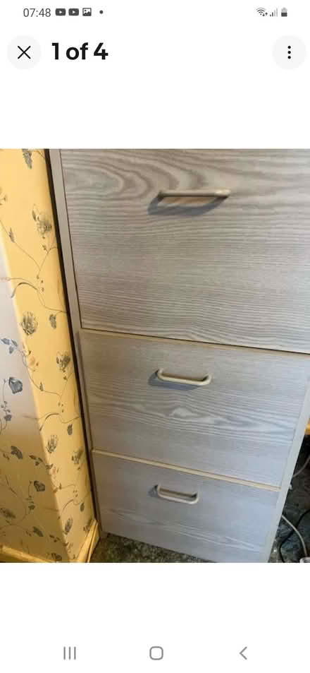 Photo of free Grey filling cabinet three drawer lockable with files (Earwig Corner BN7) #3