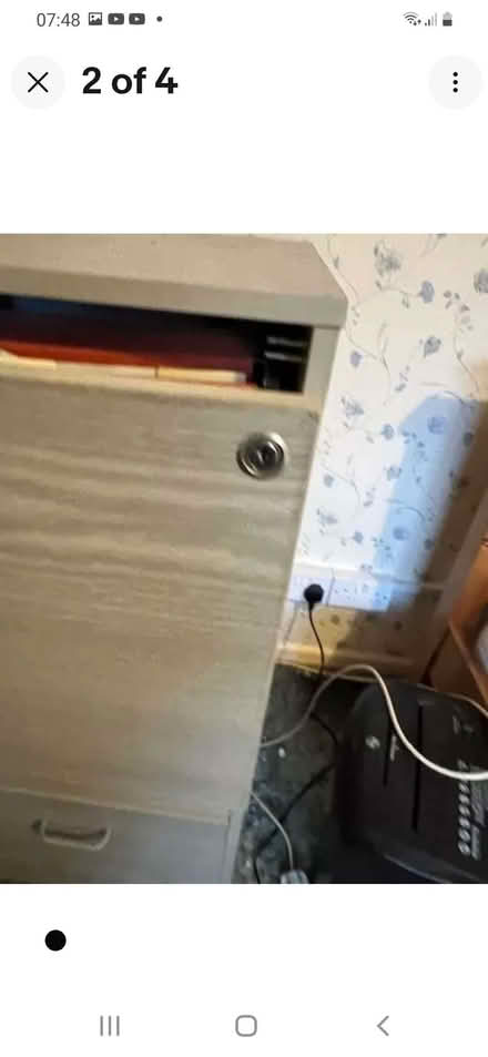 Photo of free Grey filling cabinet three drawer lockable with files (Earwig Corner BN7) #2