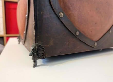 Photo of free Vintage Wood and Leather Cube Box (CT15) #4