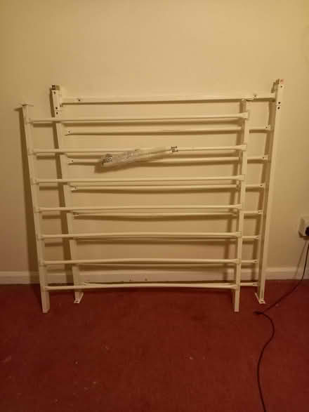 Photo of free Single bed, metal white enamel frame with matress (Lewes BN7) #2