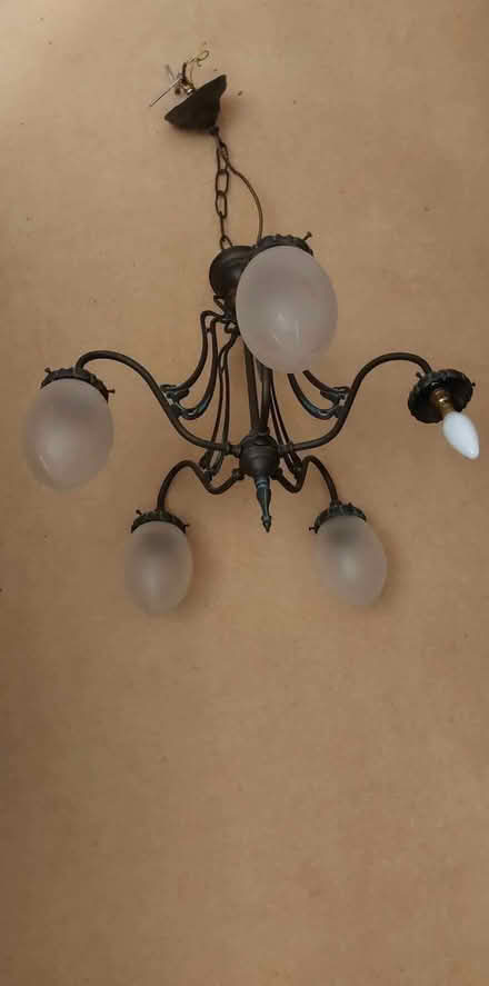 Photo of free Ceiling light fitting, 5 lamps - wrought iron style (Sutton Coldfield B73) #1