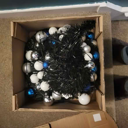 Photo of free 6 foot Black pre-decorated Christmas tree inc lights (Whittlebury NN12) #4