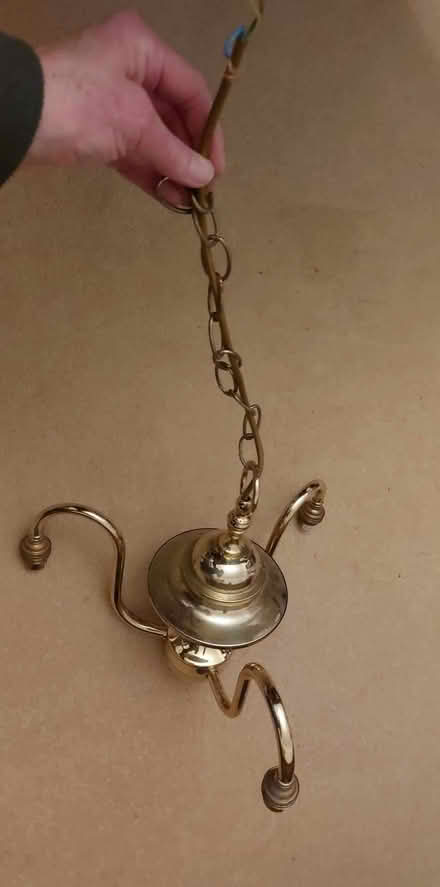 Photo of free Ceiling lamp fitting, brass effect with 3 lights (Sutton Coldfield B73) #1
