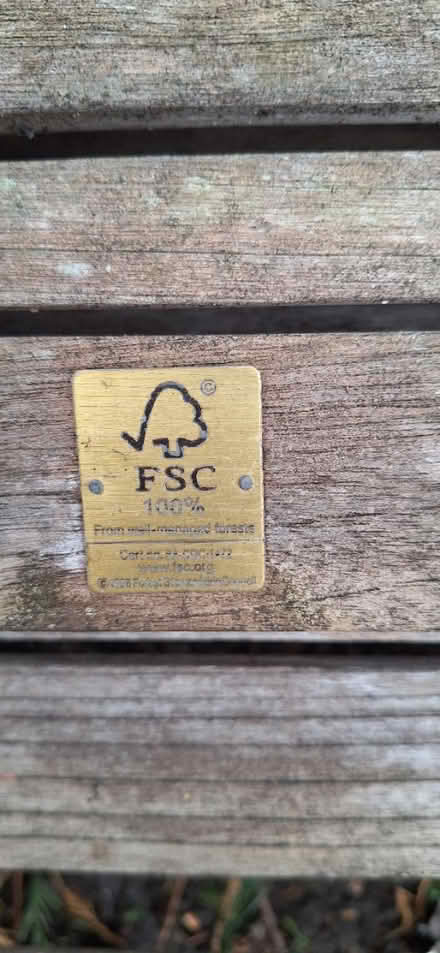 Photo of free 4 wooden garden chairs (Welling) #3