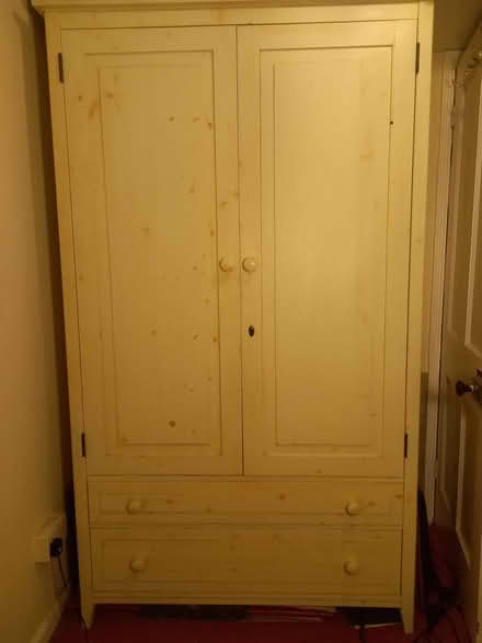 Photo of free Off White knotty pine wardrobe, with 2 drawers (Lewes BN7) #3