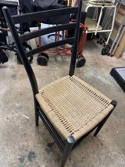 Photo of free Black chair with chorded seat (Weston Underwood DE6) #1