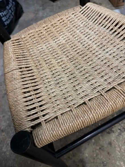 Photo of free Black chair with chorded seat (Weston Underwood DE6) #2