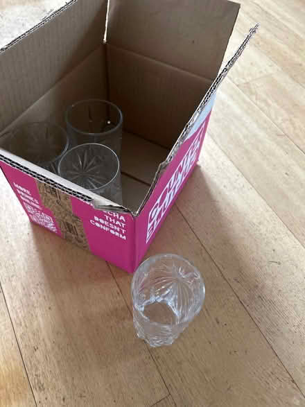 Photo of free 4 cut glass tall tumblers (Near Kew Gardens, Richmond) #1