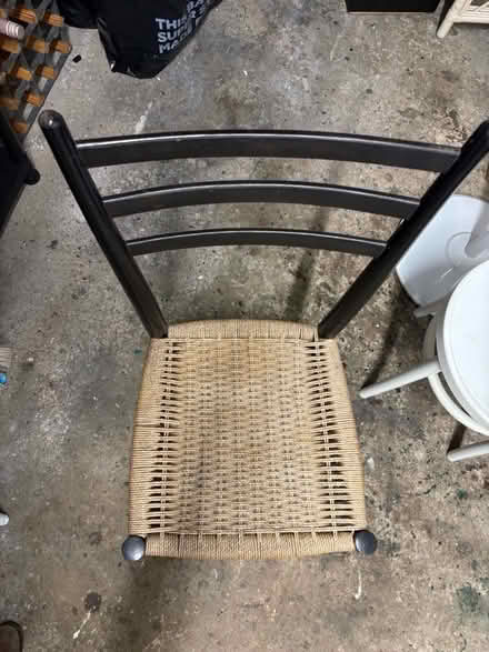 Photo of free Black chair with chorded seat (Weston Underwood DE6) #3