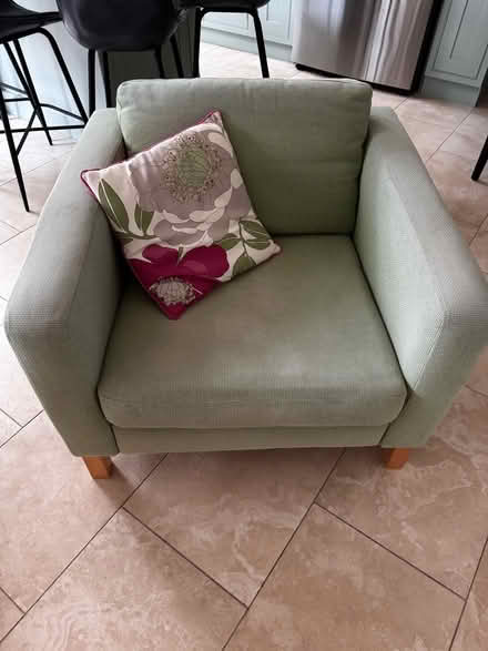 Photo of free Green IKEA Armchair with cushion (Melbourne, Derbyshire) #2