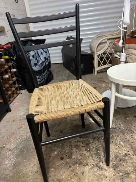 Photo of free Black chair with chorded seat (Weston Underwood DE6) #4