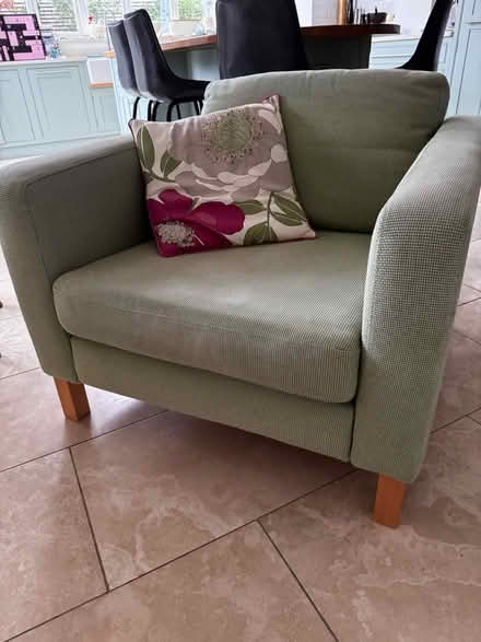 Photo of free Green IKEA Armchair with cushion (Melbourne, Derbyshire) #1