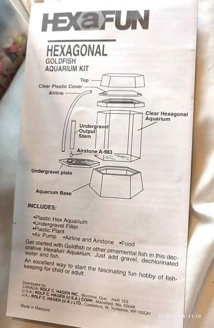 Photo of free Hexagonal fish tank + pump (OX4 Temple Cowley) #4