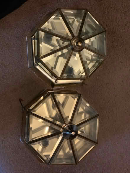 Photo of free Pair of brass ceiling lights (Elmhurst (Rt 83 & St. Charles)) #1