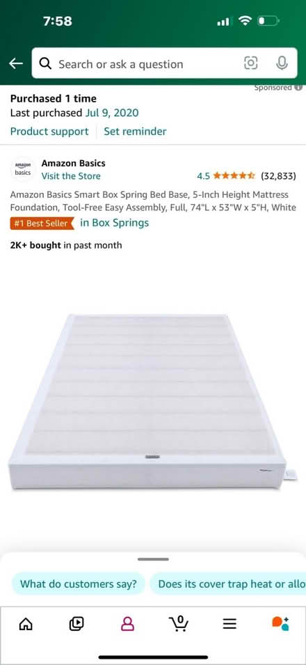 Photo of free 5” Full Box Mattress Foundation (Annapolis) #1