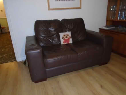 Photo of free Two seater leather sofa (Maldon CM9) #1