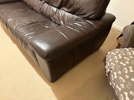 Photo of free Large leather sofa (Digswell AL6) #2