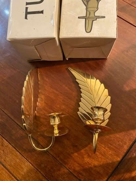 Photo of free Wall-mounted brass candlesticks. (Castlefields SY1) #1