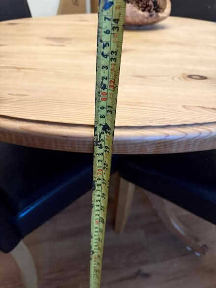 Photo of free Circular Wooden Table and 4 Chairs (Great Bookham) #3