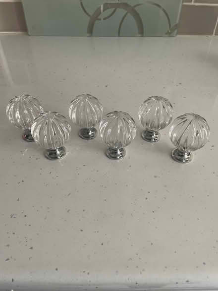 Photo of free 6glass draw or cupboard door knobs (Wigston Leicester) #1