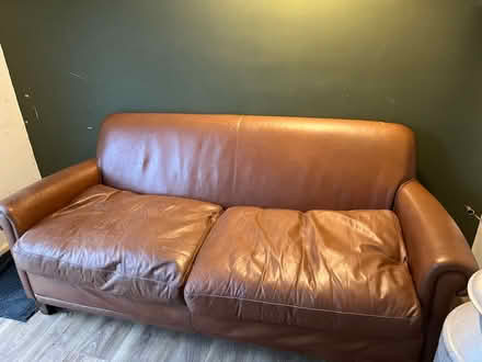 Photo of free Laura Ashley leather sofa (Brockworth, Gloucestershire) #4
