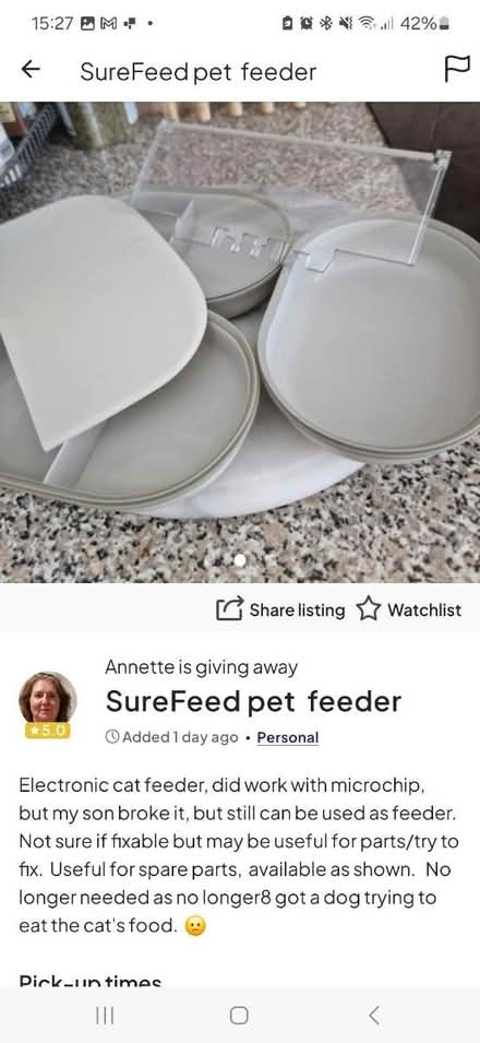 Photo of free Cat feeder (EN1) #3