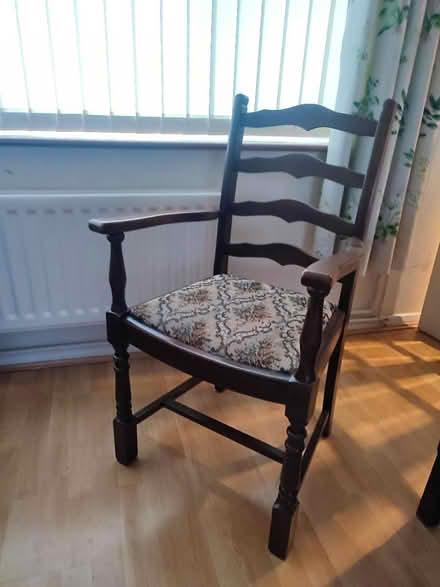Photo of free 2 wood dining/fireplace (arm)chairs (Hemel Hempstead HP1) #1
