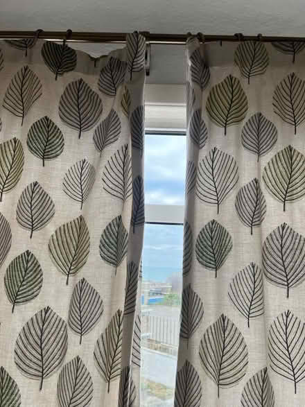 Photo of free Pair of curtains with big leaf print (Harley Shute TN38) #1