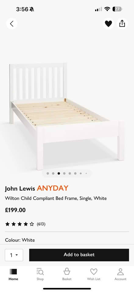 Photo of free John Lewis wooden single bed (Morden SM4) #2