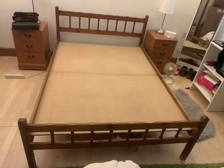 Photo of free Pine Double Bed Frame (Halifax HX1) #1