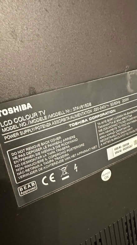 Photo of free Toshiba 37' tv (TW7) #2