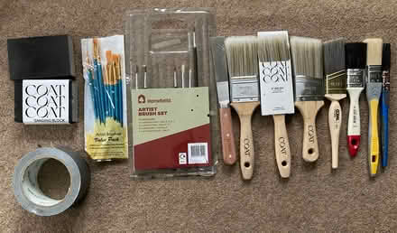 Photo of free Paint Brushes, Scrapper, Sanding Blocks and Masking Tape (Dean EH4) #1
