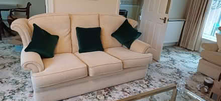 Photo of free 2 settees and 1 chair in good condition. (Lostock Junction BL6) #2