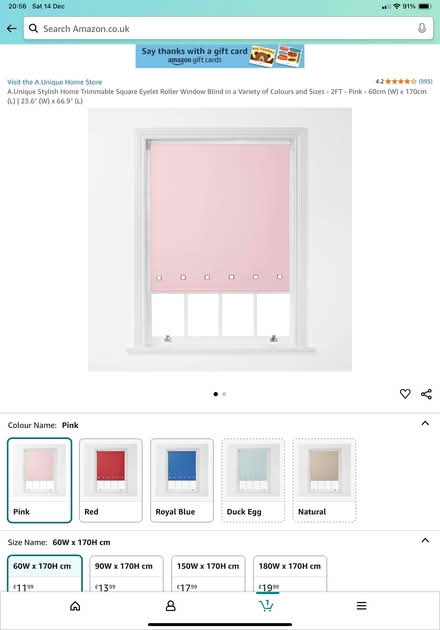 Photo of free Pink window blind (CT10) #1