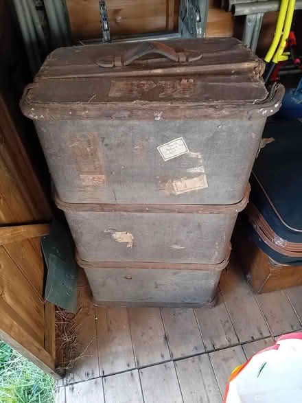 Photo of free Old wood suitcase (Selsey) #1