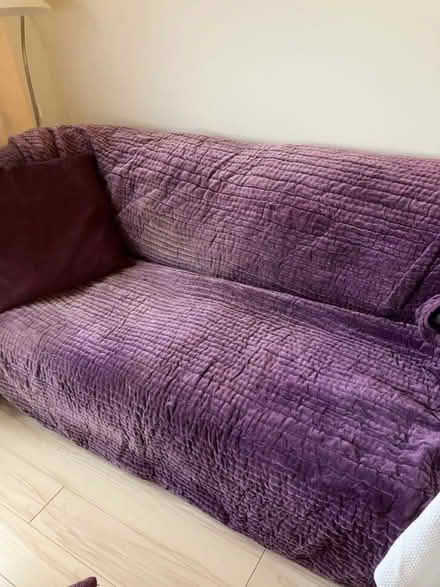 Photo of free Large purple blanket & 2 cushions (Cambridge CB5) #1