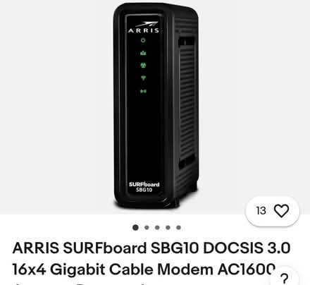 Photo of free Arris SBG10 Modem and router (Fremont, near downtown BART) #1